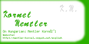 kornel mentler business card